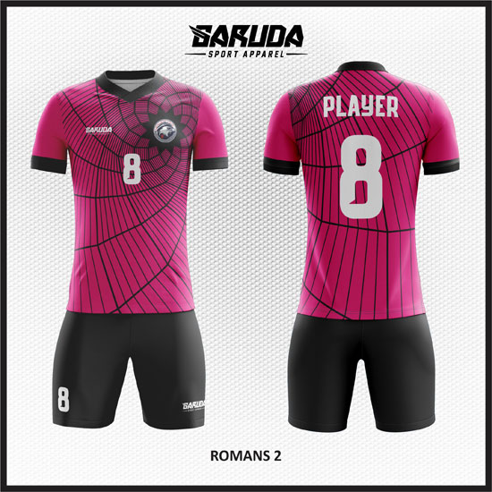 desain baju futsal keren warna pink