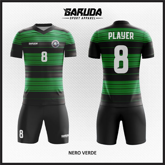 desain kostum bola futsal hijau hitam