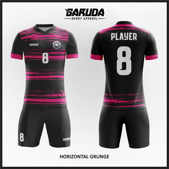desain seragam futsal pink hitam
