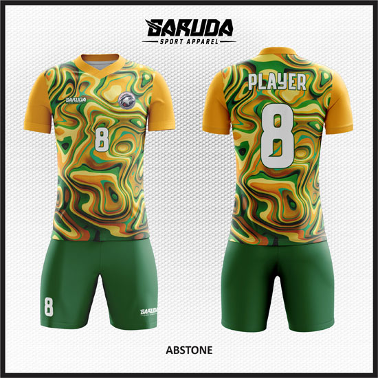desain seragam futsal printing kuning hijau